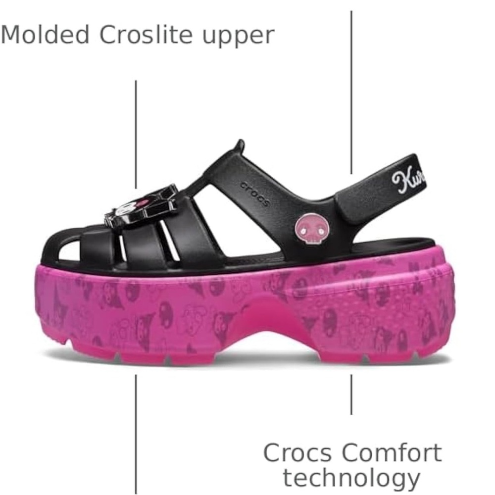 Crocs Women's Sanrio My Melody/Kuromi Stomp Sandals, Size 10 Women, EUC - Picture 4 of 7
